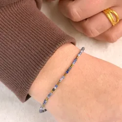 stein armbånd med sodalit og hematite - Loom Stones