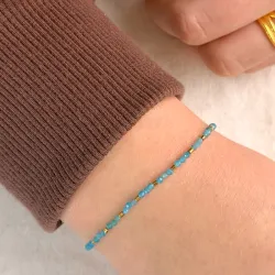 stein armbånd med apatitt og hematite - Loom Stones