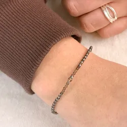 Stein armbånd med kvarts og hematite.