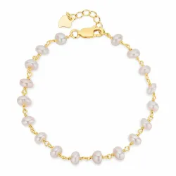 perle armbånd i forgylt sølv 17 plus 3 cm x 4-5 mm