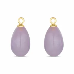 kolleksjonsprøve lavendelfarget ametyst anheng til øredobber i forgylt sølv
