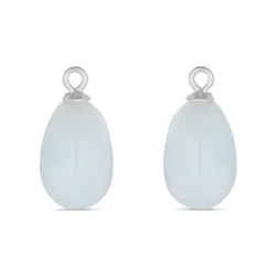 lyseblå akvamarin anheng til øredobber i sølv