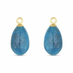 kolleksjonsprøve apatitt anheng til øredobber i forgylt sølv