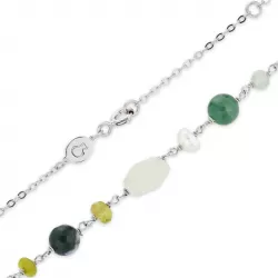 grønn halskjede i sølv  x 7,5 mm