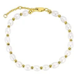 hematite armbånd med ferskvannsperle