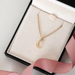 bokstav c diamant anheng i 9 karat gull 0,01 ct