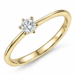 0,20 ct lab grown diamant solitairering i 9 karat gull 0,20 ct