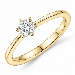 0,30 ct lab grown diamant solitairering i 9 karat gull 0,30 ct