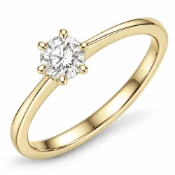 0,50 ct lab grown diamant solitairering i 9 karat gull 0,50 ct