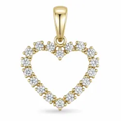 hjerte lab grown diamant anheng i 9 karat gull 0,40 ct