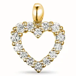 hjerte lab grown diamant anheng i 9 karat gull 0,54 ct
