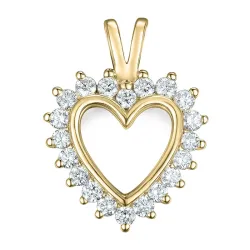 hjerte lab grown diamant anheng i 9 karat gull 0,46 ct