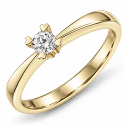 0,10 ct lab grown diamant solitairering i 9 karat gull 0,10 ct