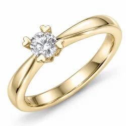 0,20 ct lab grown diamant solitairering i 9 karat gull 0,20 ct