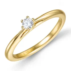 0,10 ct lab grown diamant ring i 9 karat gull 0,10 ct