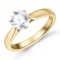 1,00 ct lab grown diamant solitairering i 9 karat gull 1,0 ct