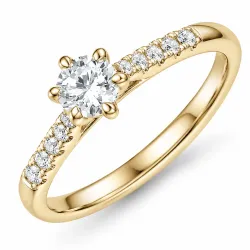 lab grown diamant ring i 9 karat gull 0,40 ct 0,14 ct