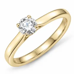 0,40 ct lab grown diamant solitairering i 9 karat gull 0,40 ct
