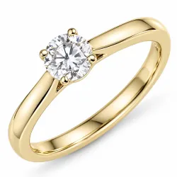 0,50 ct lab grown diamant solitairering i 9 karat gull 0,50 ct