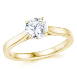 1,00 ct lab grown diamant solitairering i 9 karat gull 1,0 ct