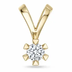 0,40 ct lab grown diamant anheng i 9 karat gull 0,40 ct