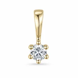 0,10 ct lab grown diamant solitaireanheng i 9 karat gull 0,10 ct