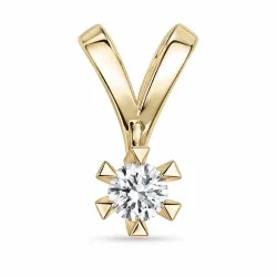 0,20 ct lab grown diamant anheng i 9 karat gull 0,20 ct