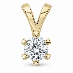 lab grown diamant anheng i 9 karat gull 1,0 ct