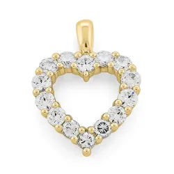 hjerte lab grown diamant anheng i 9 karat gull 1,3 ct