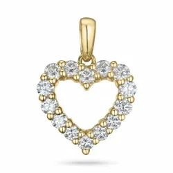 hjerte lab grown diamant anheng i 9 karat gull 0,85 ct