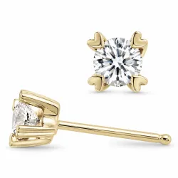 2 x 0,20 ct lab grown diamant solitaireørepynt i 9 karat gull med lab grown diamant 