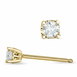 2 x 0,10 ct lab grown diamant solitaireørepynt i 9 karat gull med lab grown diamant 