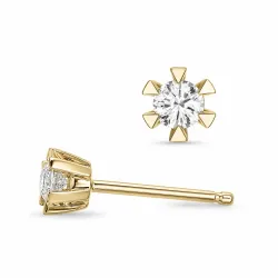 2 x 0,15 ct  lab grown diamant solitaireørepynt i 9 karat gull med lab grown diamant 