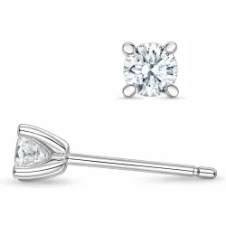 2 x 0,20 ct lab grown diamant solitaireørepynt i 9 karat hvitt gull med lab grown diamant 