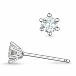 2 x 0,20 ct lab grown diamant solitaireørepynt i 9 karat hvitt gull med lab grown diamant 