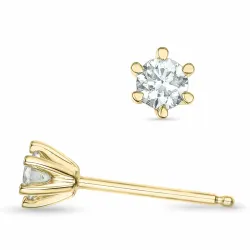 2 x 0,16 ct lab grown diamant solitaireørepynt i 9 karat gull med lab grown diamant 