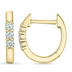 12 mm creol i 9 karat gull med lab grown diamant 