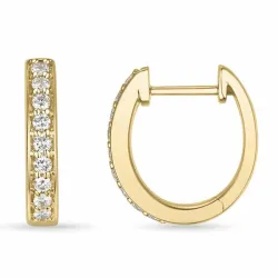 14 mm creol i 9 karat gull med lab grown diamant 