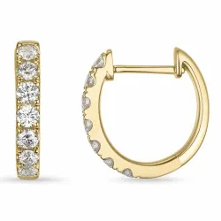 14 mm creol i 9 karat gull med lab grown diamant 