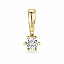 0,10 ct lab grown diamant solitaireanheng i 9 karat gull 0,10 ct