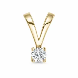 0,10 ct lab grown diamant solitaireanheng i 9 karat gull 0,10 ct