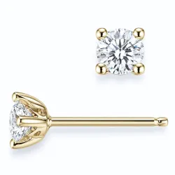 2 x 0,20 ct lab grown diamant solitaireørepynt i 9 karat gull med lab grown diamant (CVD) 