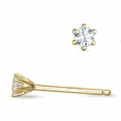 2 x 0,06 ct lab grown diamant solitaireørepynt i 9 karat gull med lab grown diamant 