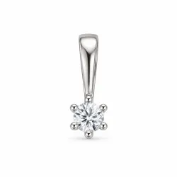 0,05 ct lab grown diamant solitaireanheng i 9 karat hvitt gull 0,05 ct
