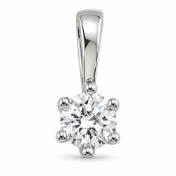 0,20 ct lab grown diamant solitaireanheng i 9 karat hvitt gull 0,20 ct