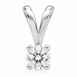 0,20 ct lab grown diamant solitaireanheng i 9 karat hvitt gull 0,20 ct