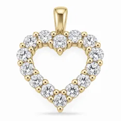 hjerte lab grown diamant anheng i 9 karat gull 1,72 ct
