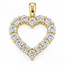 hjerte lab grown diamant anheng i 9 karat gull 2,05 ct