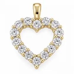 hjerte lab grown diamant anheng i 9 karat gull 1,3 ct