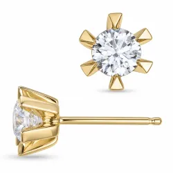 2 x 0,40 ct lab grown diamant øredobber i 9 karat gull med lab grown diamant 